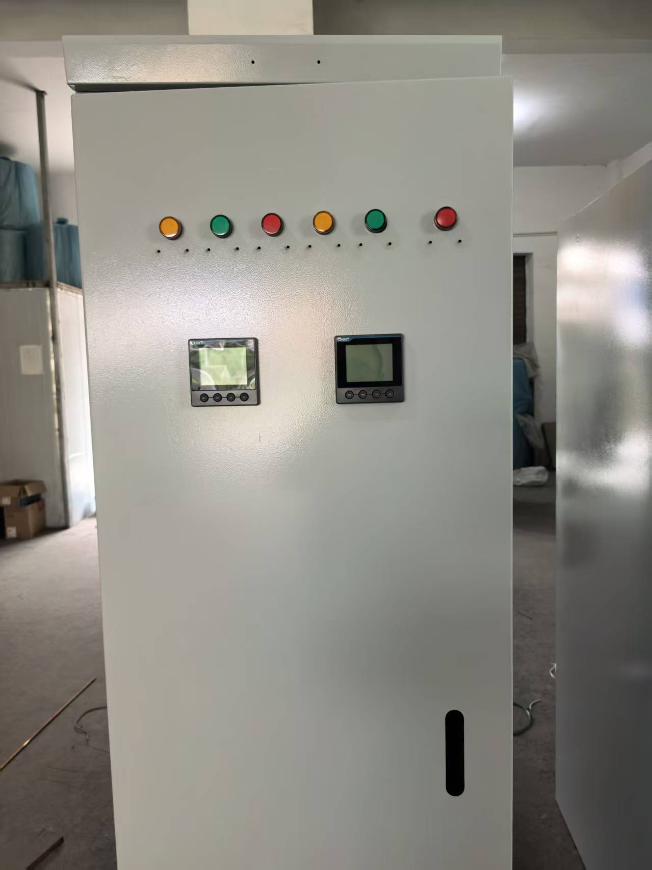 Front panel power control cabinet